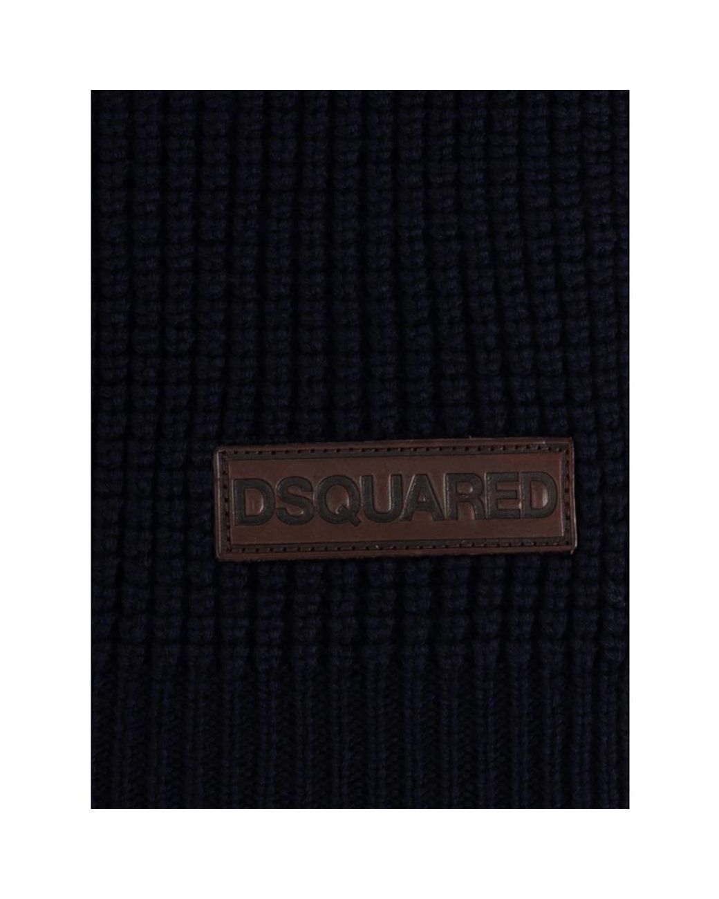 DSquared² Woll Logo Patch Strickschal in Black für Herren