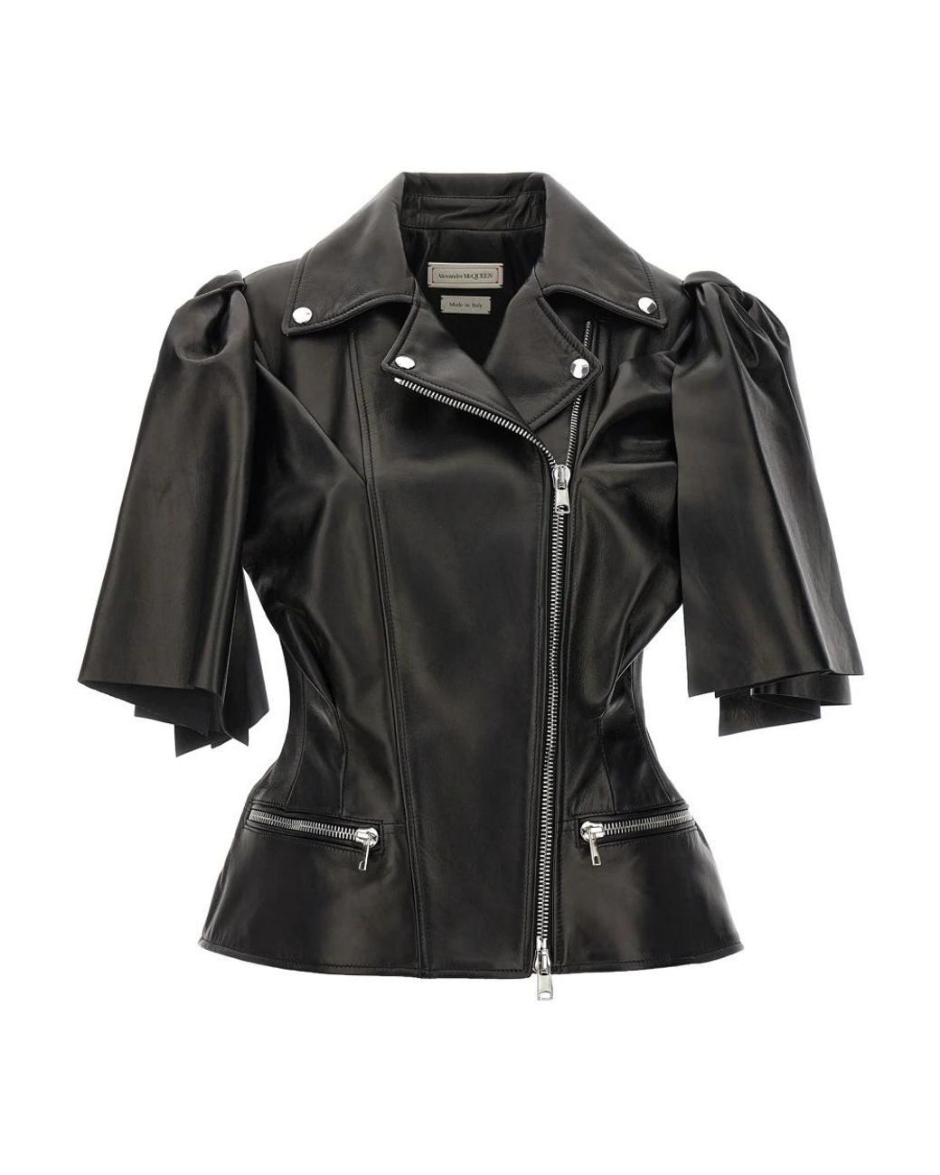 McQueen Black Leather Jackets