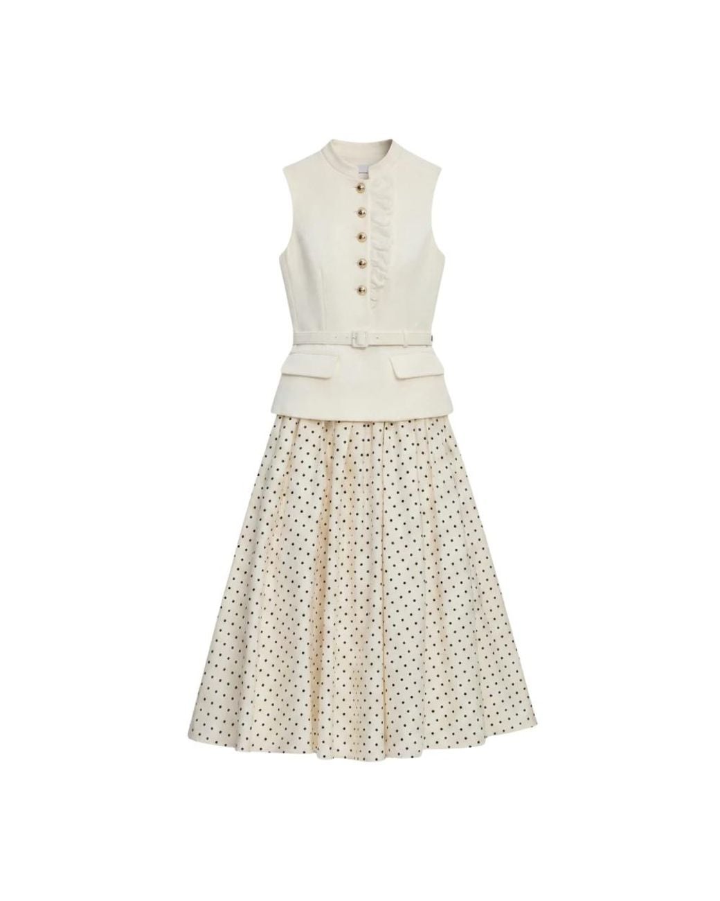 Self-Portrait White Midi Dresses
