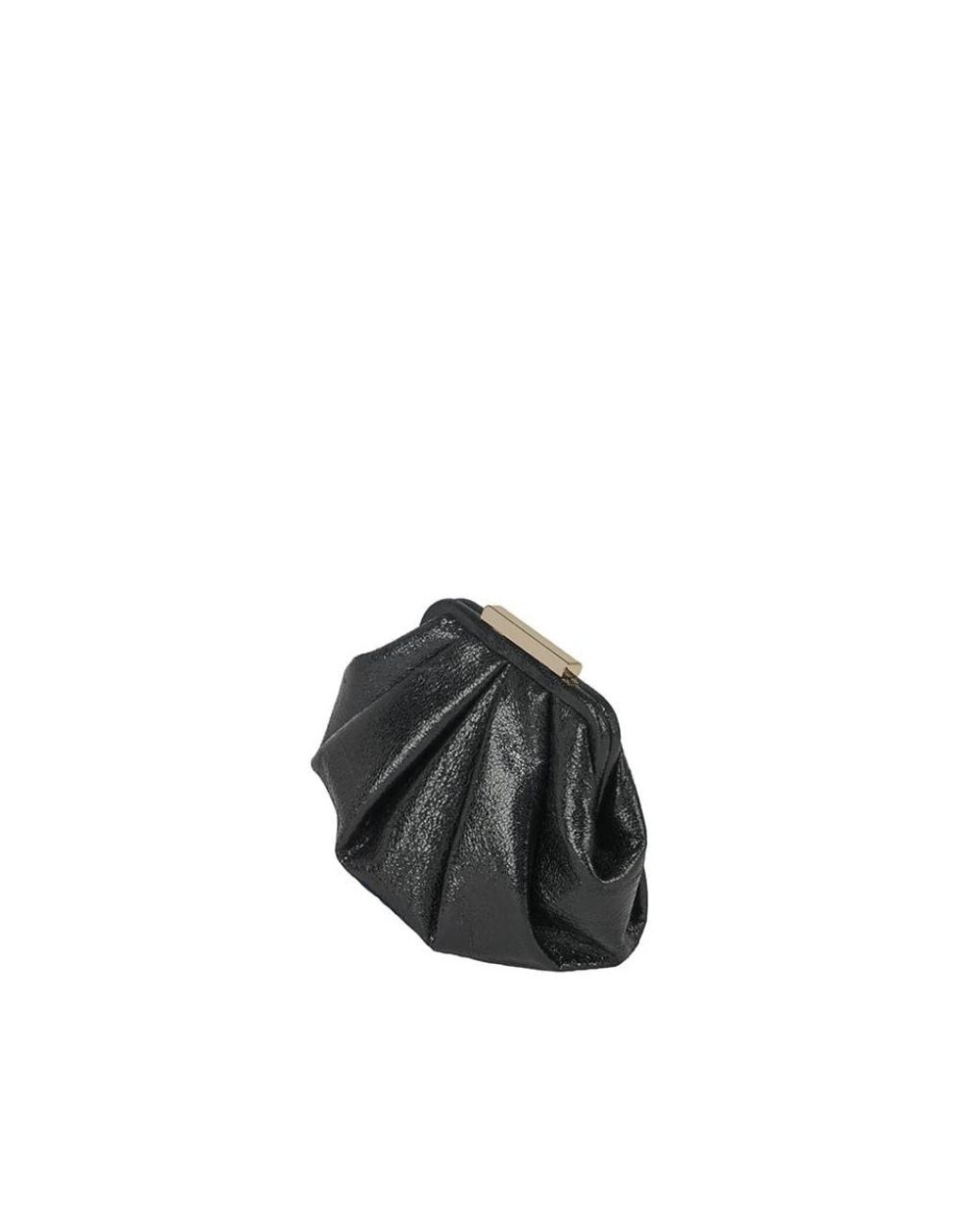 Anna Cecere Black Clutch Mit Schnappverschluss