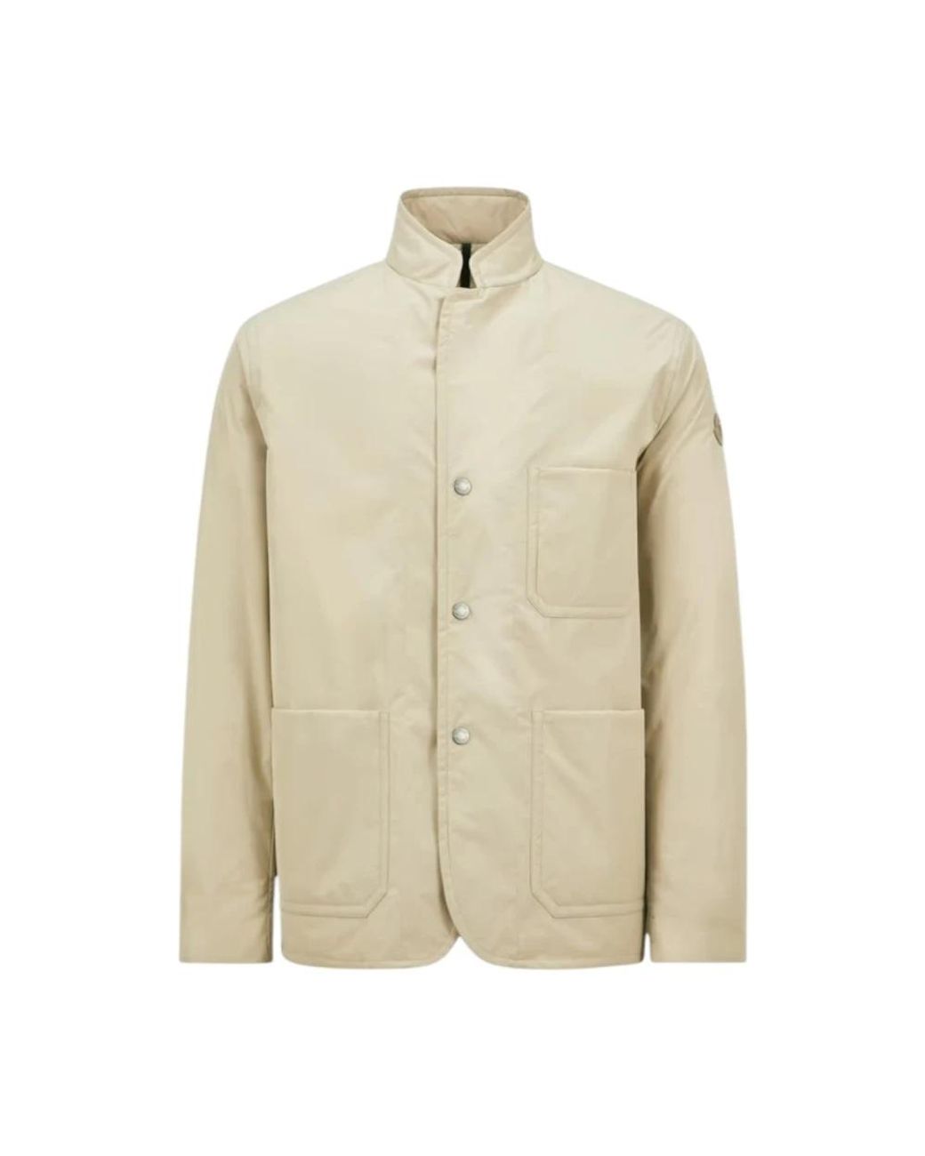 Moncler Jassen ,Polyester Lichtbeige Down Shirt Jacket in het Natural voor heren