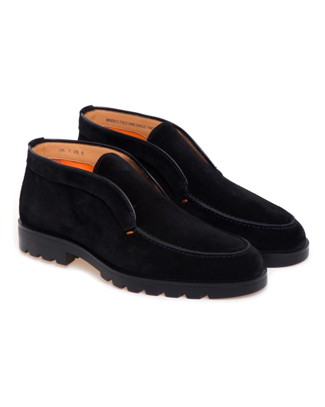 Santoni Black Ankle Boots for men