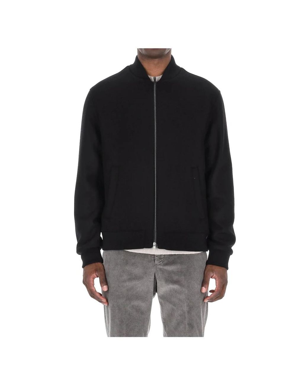 Herno Jassen ,Zwart ,Wol Zwarte Wol Baseball Bomber Jas in het Black voor heren