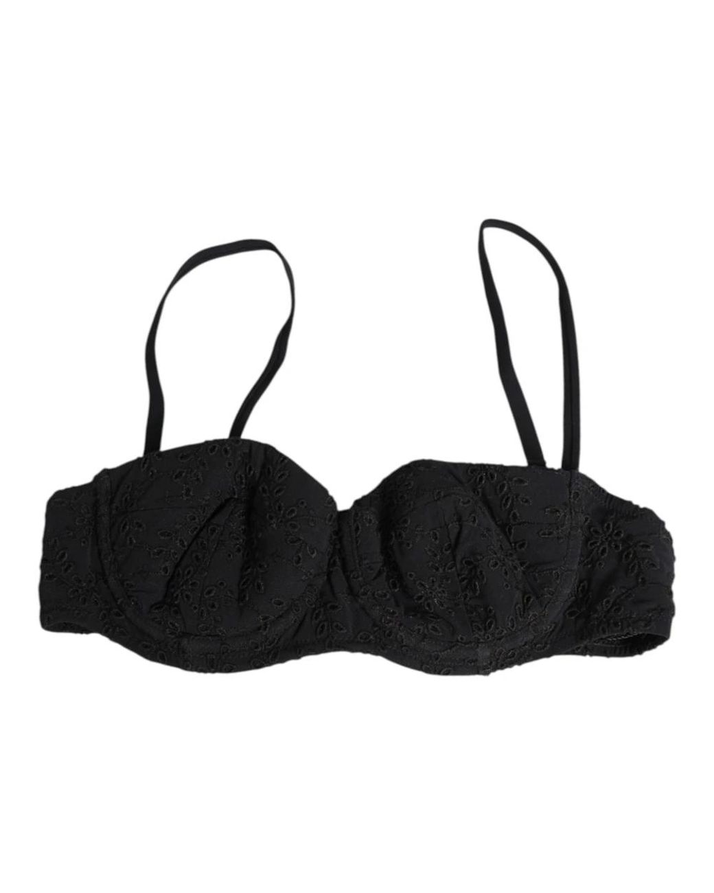Dolce & Gabbana Ondergoed ,Zwart ,Zwarte Geborduurde Beugelbeha Ondergoed in het Black