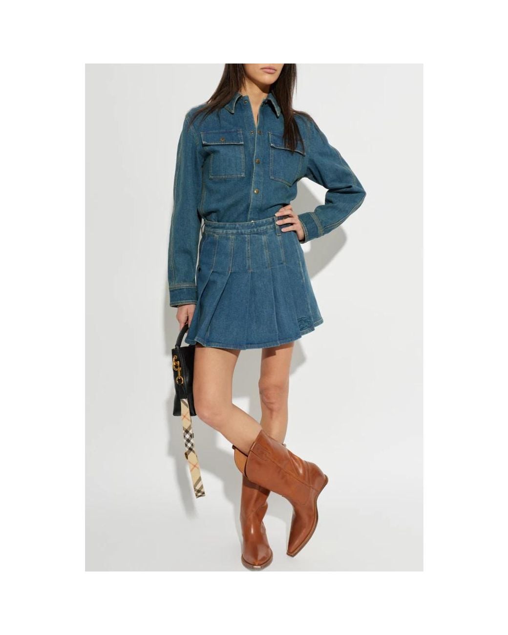 Burberry Blue Denim Skirts