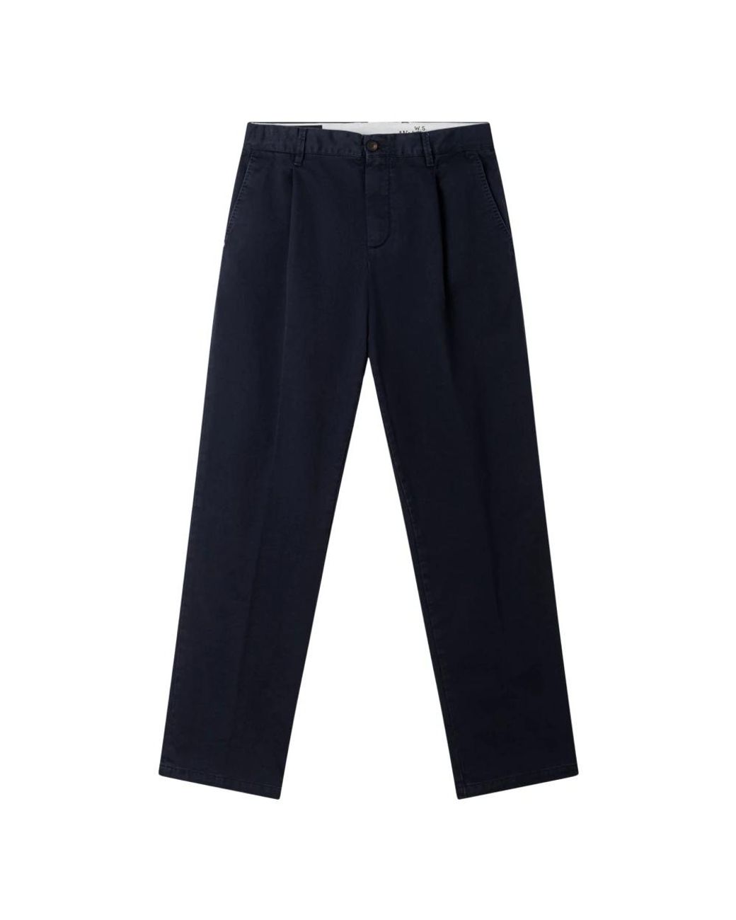 White Sand Blue Straight Trousers for men