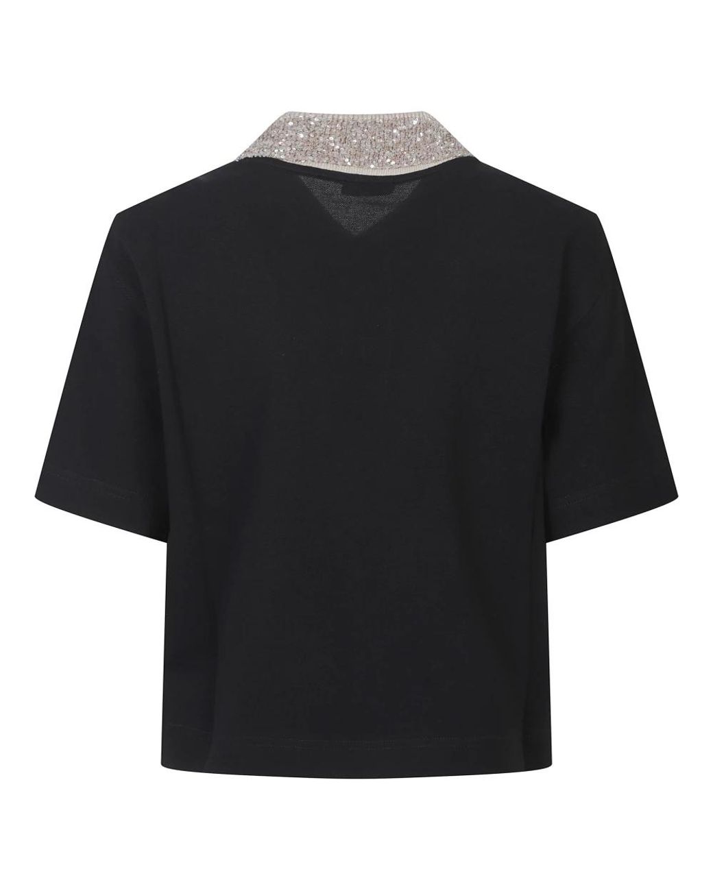 Brunello Cucinelli Black T-Shirts Und Poloshirts Schwarz