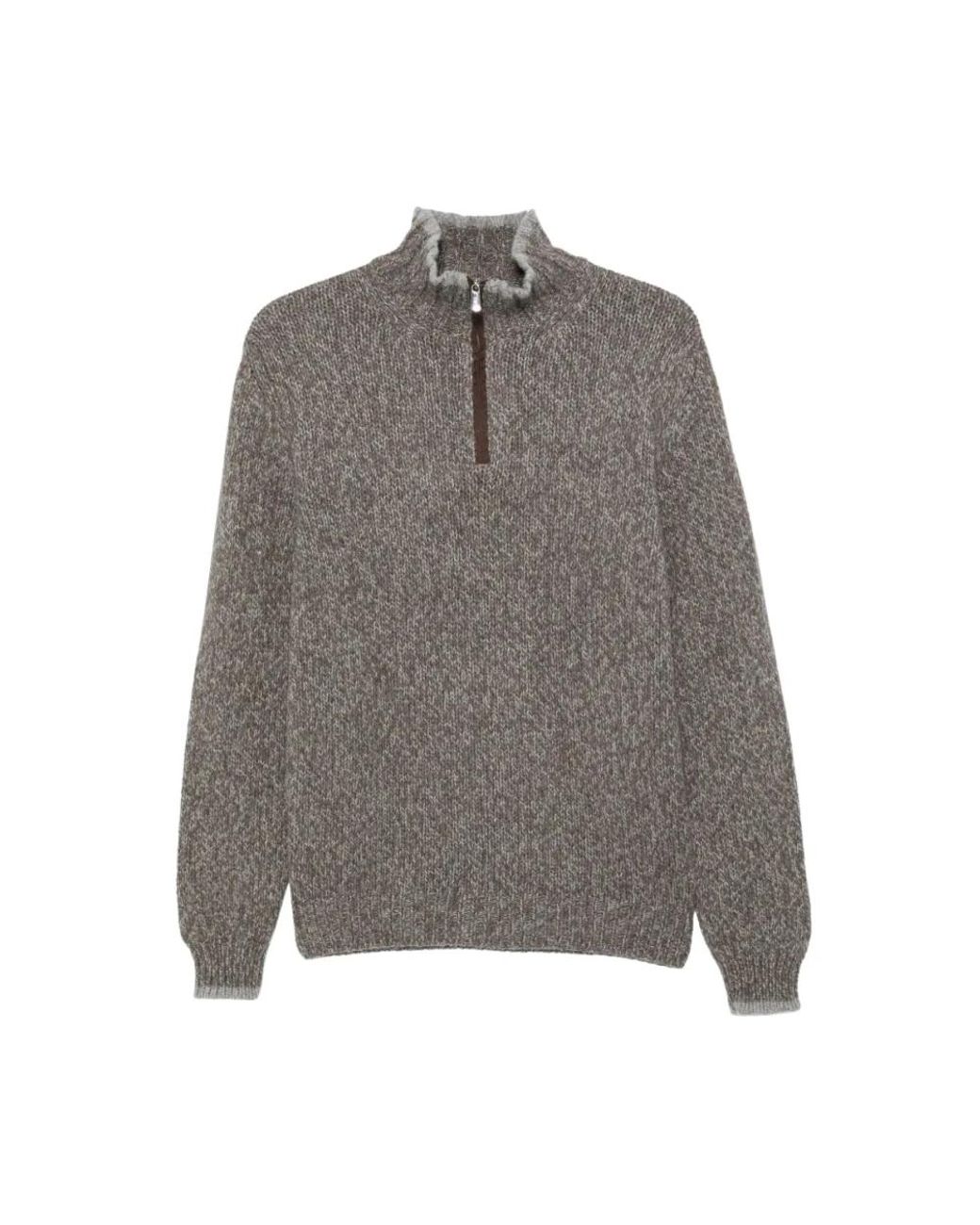 Fedeli Gray Turtlenecks for men