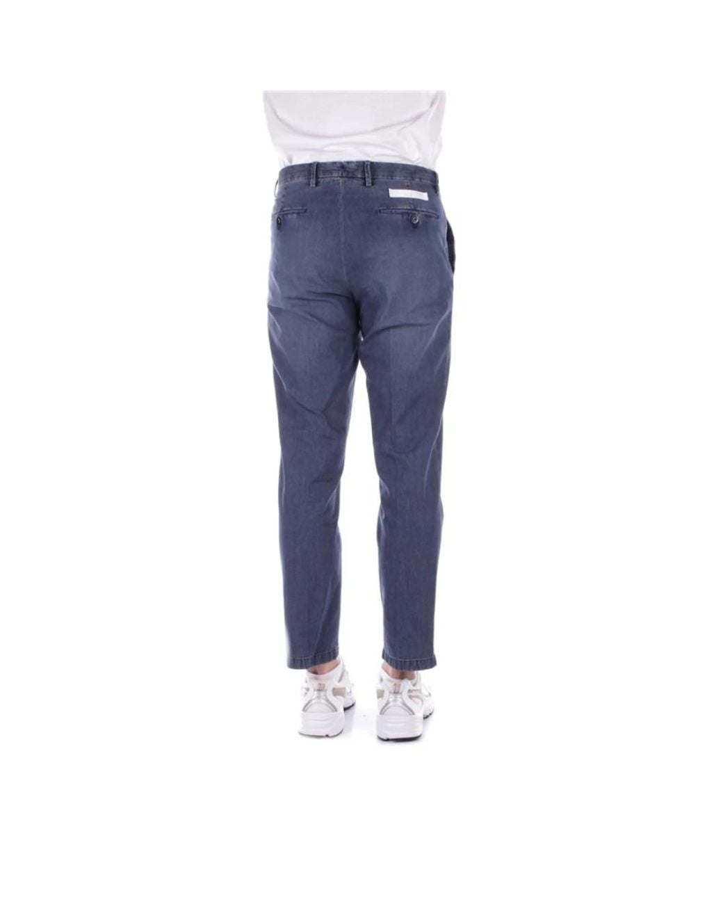 BRIGLIA Blue Slim-Fit Trousers for men