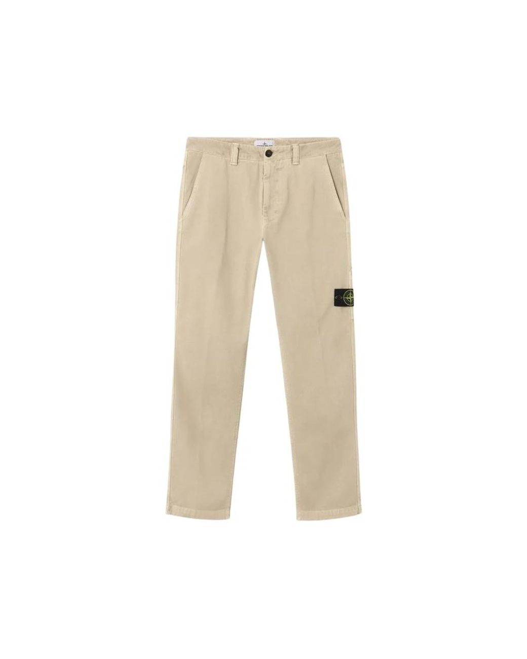 Stone Island Natural Straight Trousers for men