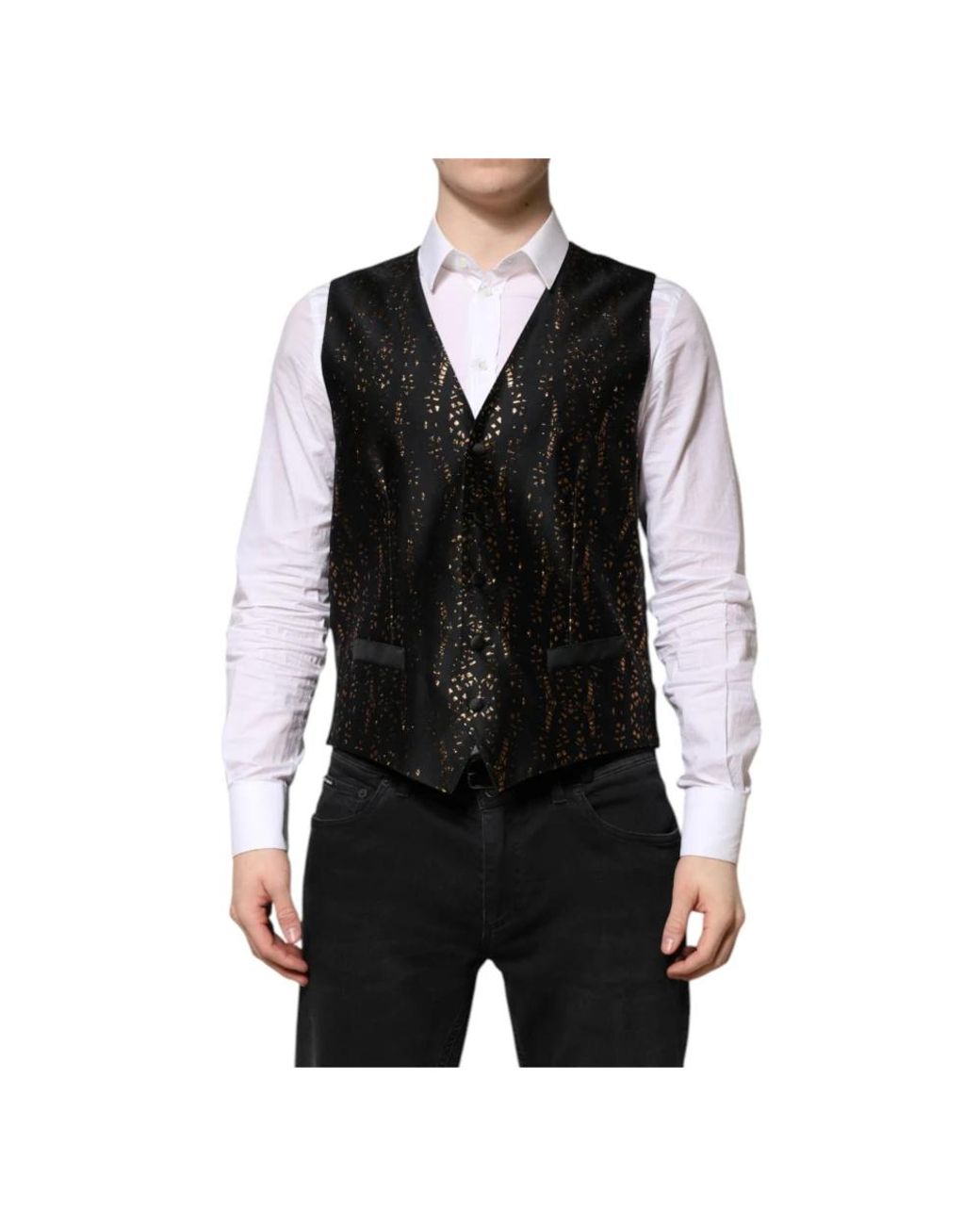 Dolce & Gabbana Black Waistcoats for men