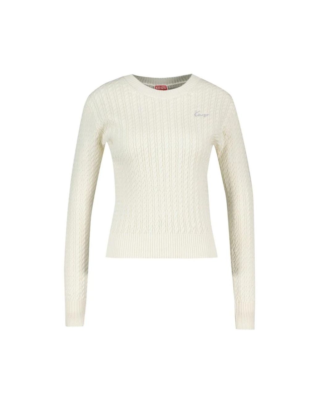 KENZO White Round-Neck Knitwear