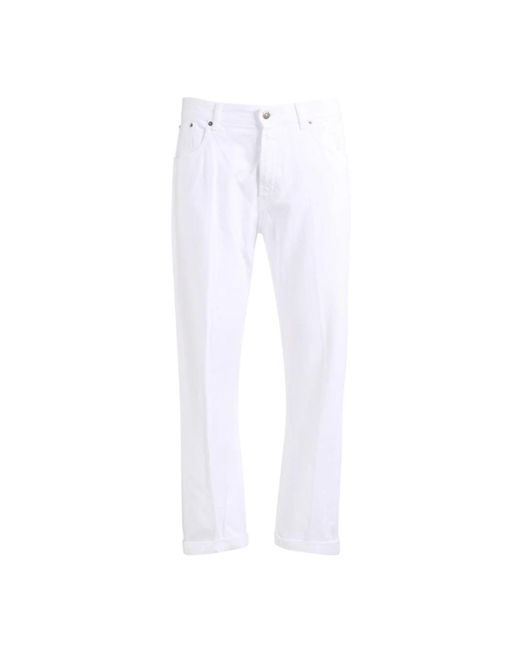 Dondup White Straight Jeans for men