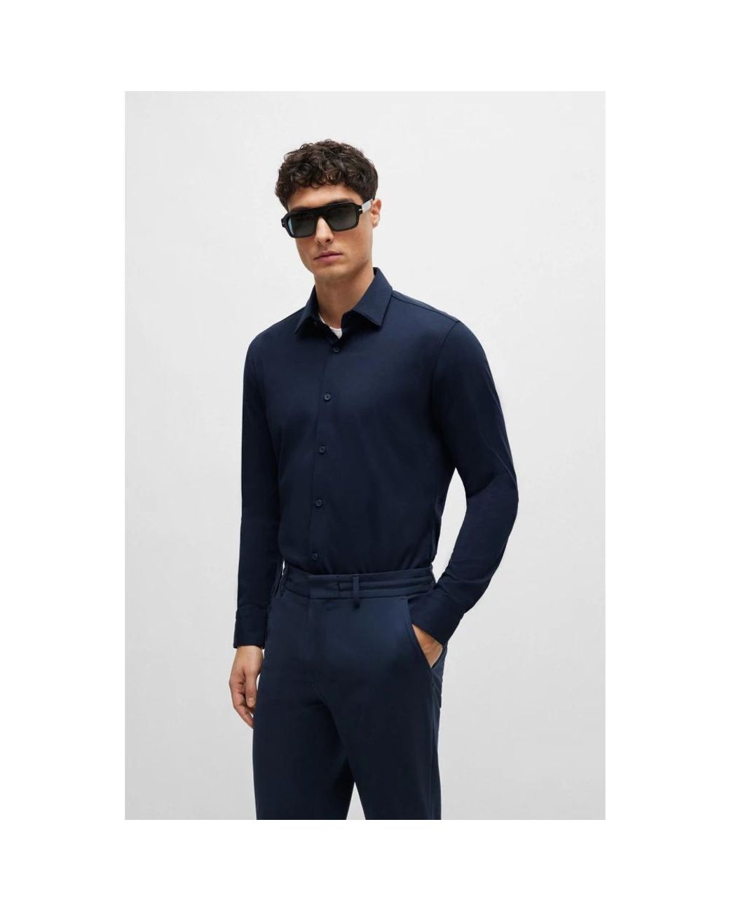 Boss Blue Formal Shirts for men