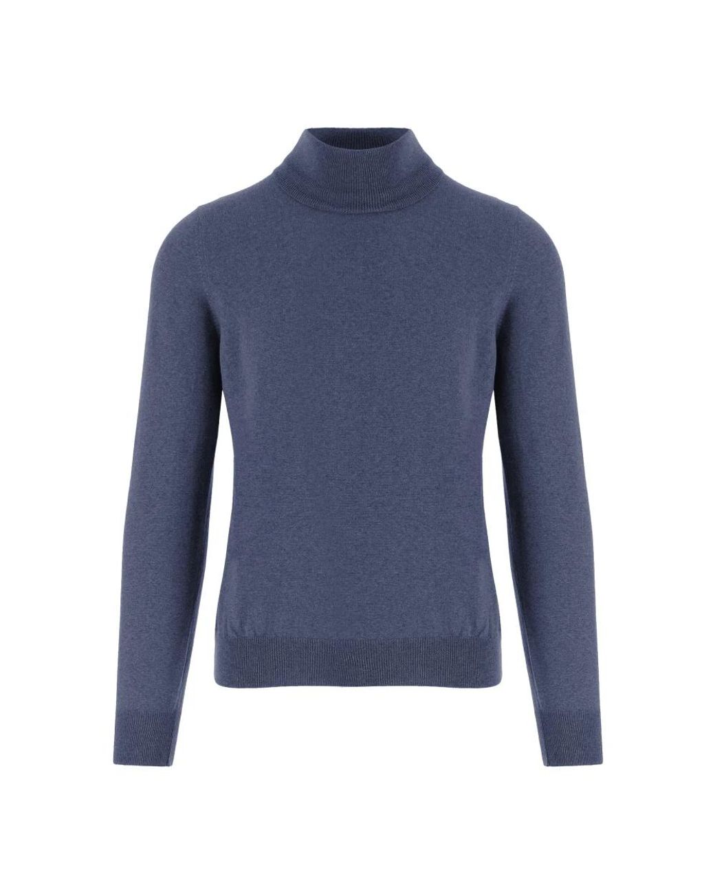 Tagliatore Wool Turtle-Neck Sweater in het Blue voor heren
