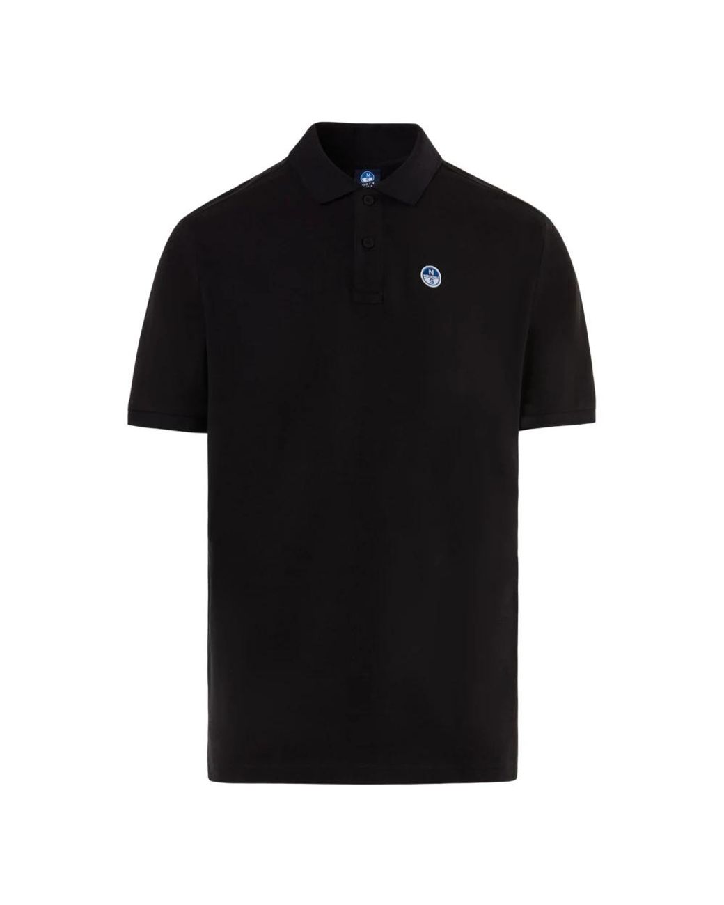 North Sails Tops ,Zwart ,Katoen Polo Van Biologisch Katoen Met Viltlogo in het Black voor heren