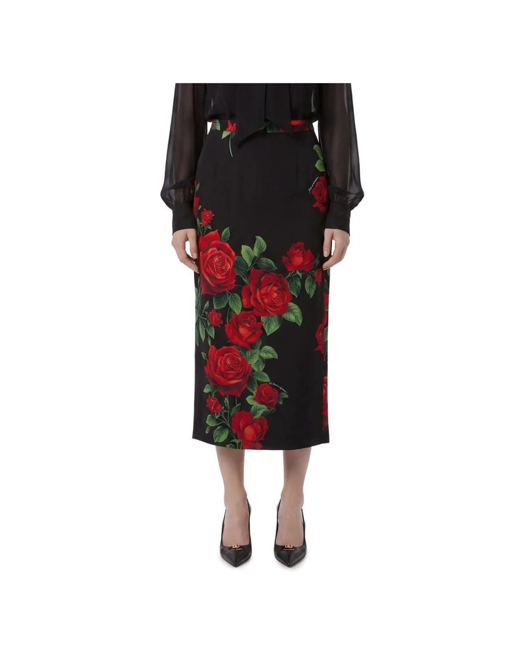 Dolce & Gabbana Red Midi Skirts