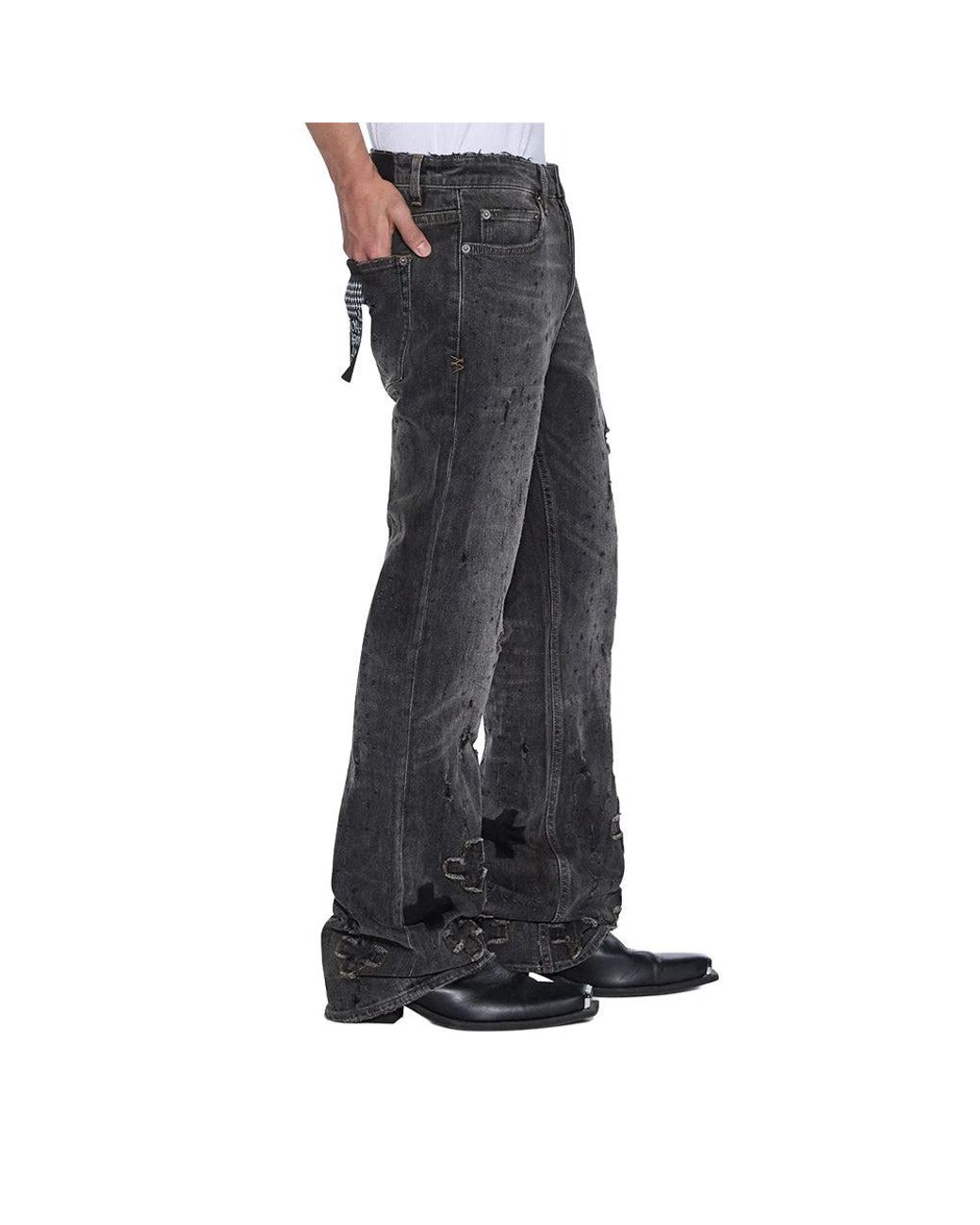 Ksubi Gray Flare Jeans for men