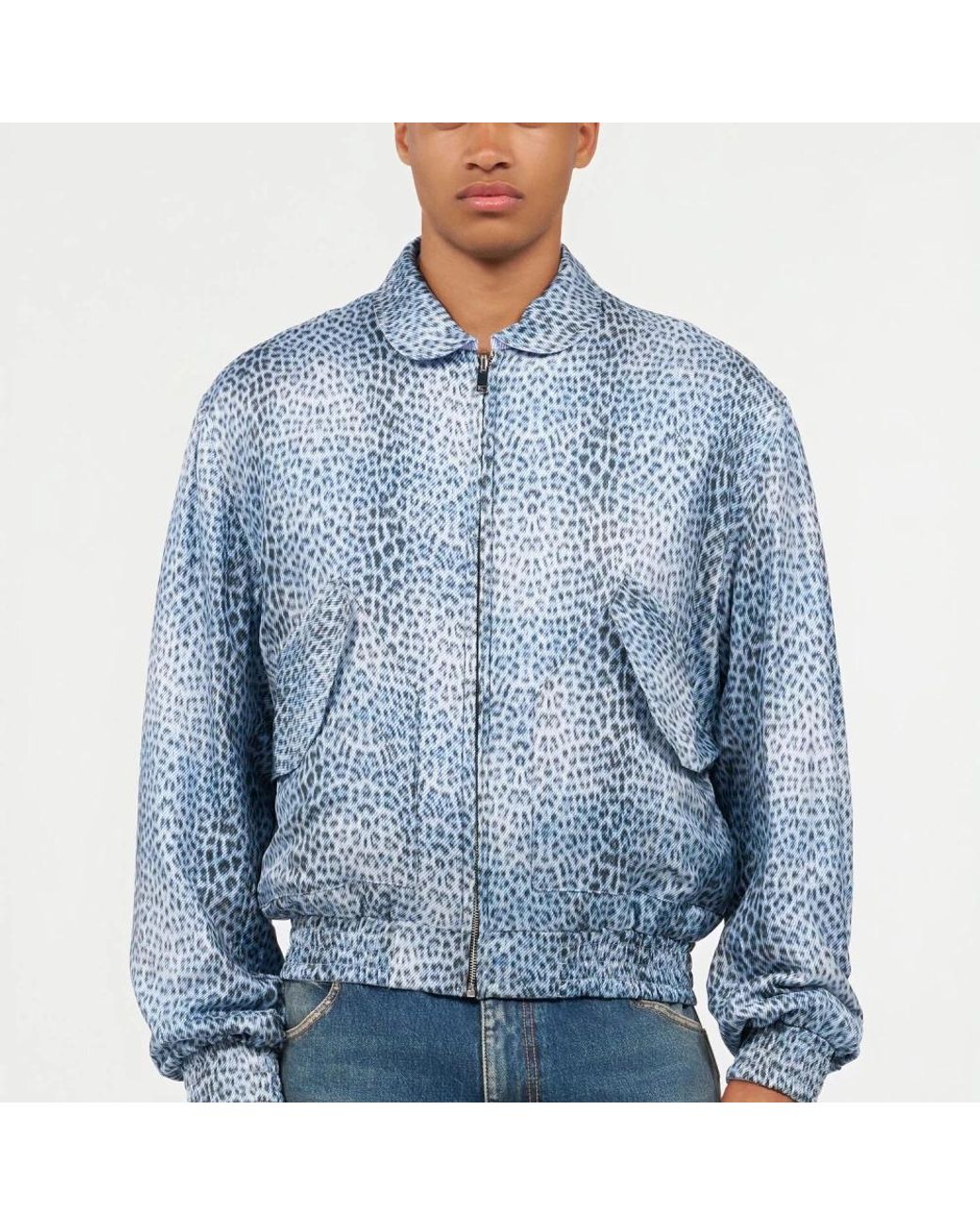 Roberto Cavalli Blue Bomber Jackets for men