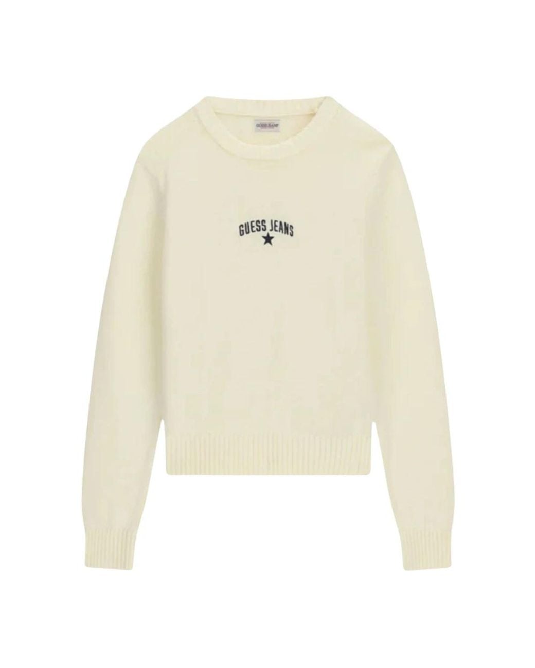 Guess White Round-Neck Knitwear