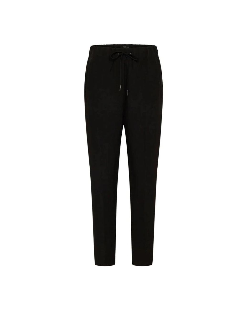 Bruuns Bazaar Broeken ,Zwart ,Polyester Zwarte Elastische Taille Broek Sportieve Stijl in het Black