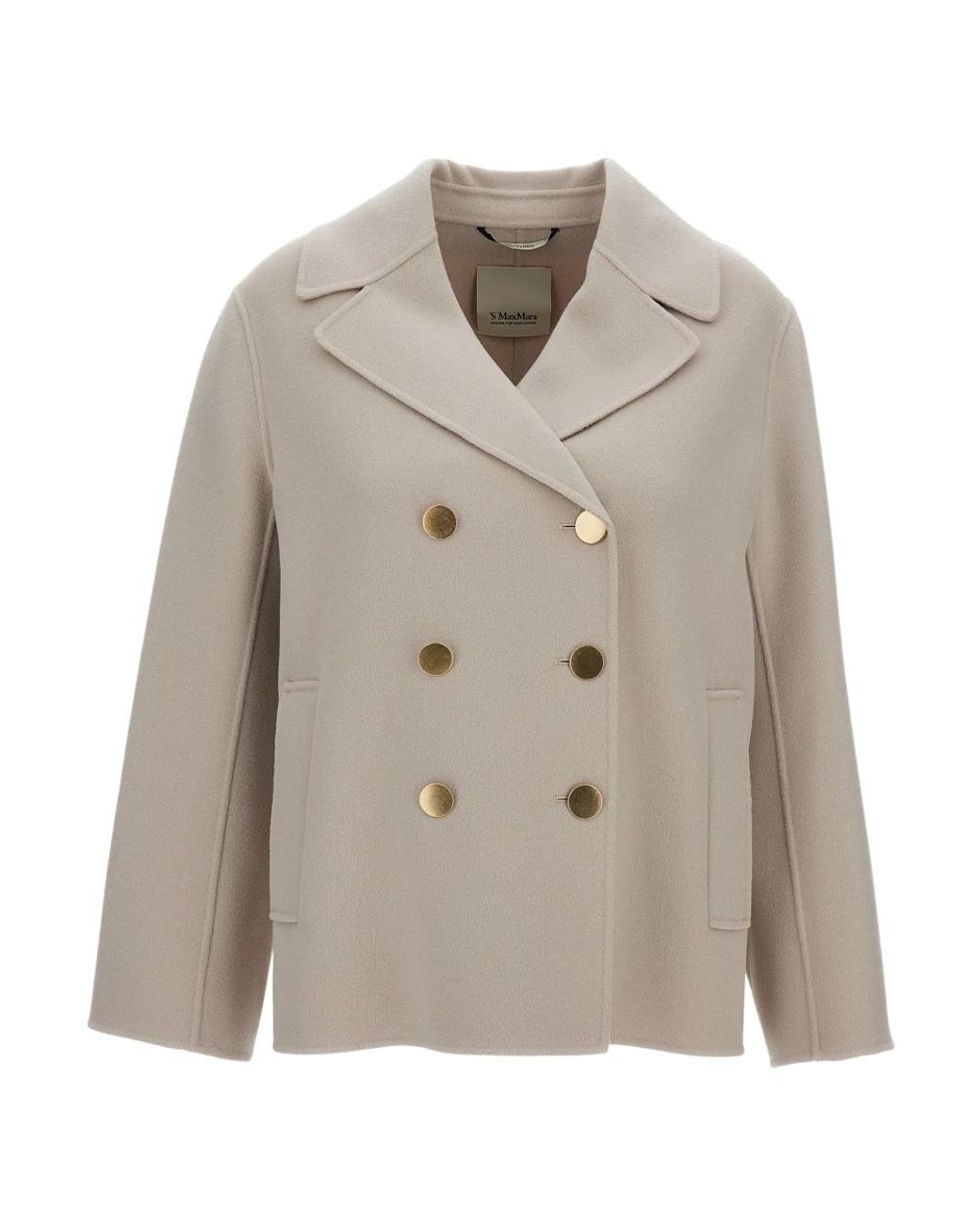 Max Mara Gray Double-Breasted Coats