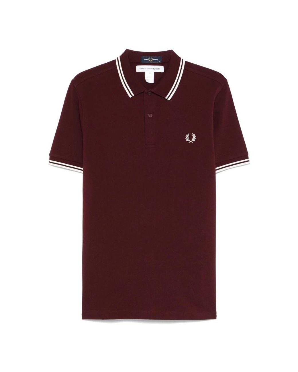 Comme des Garçons Tops ,Rood ,Katoen Polo Shirt Met Slogan in het Red voor heren