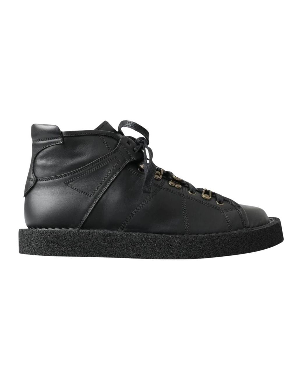 Dolce & Gabbana Black Lace-Up Boots for men