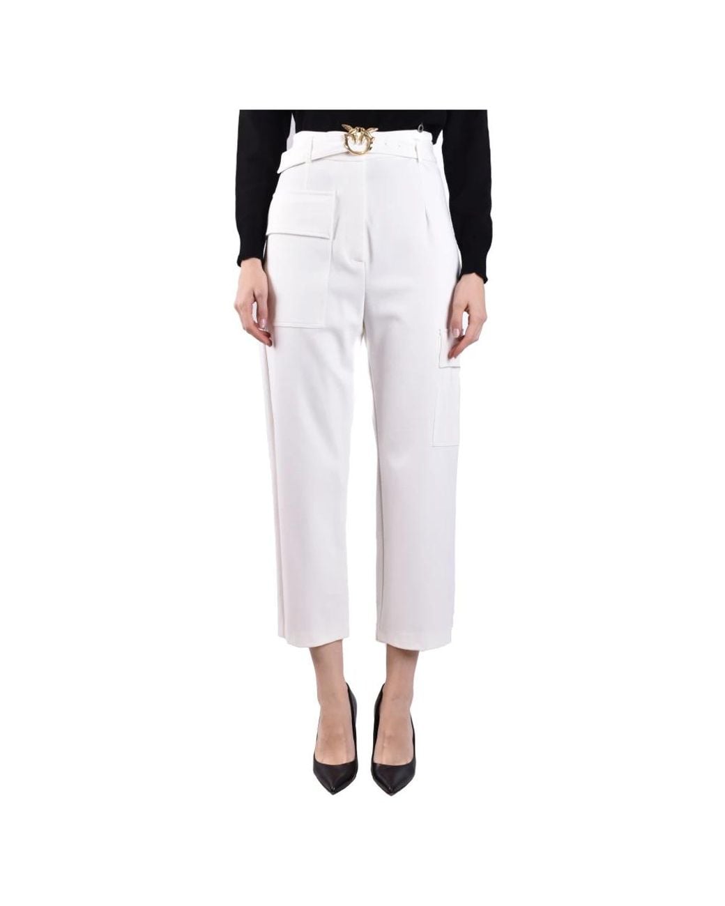 Pinko White Straight Trousers