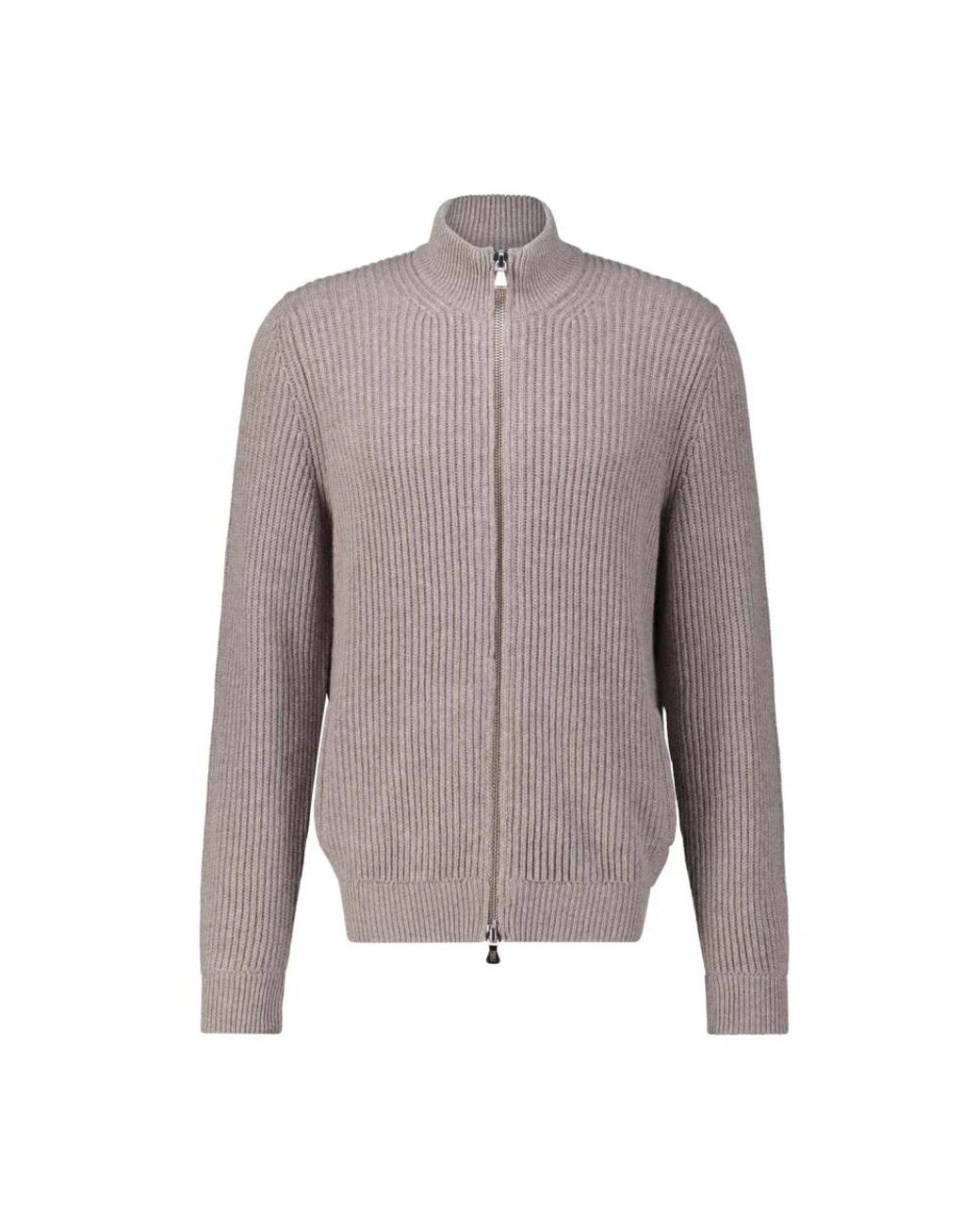 Fedeli Gray Cashmere Knitwear for men