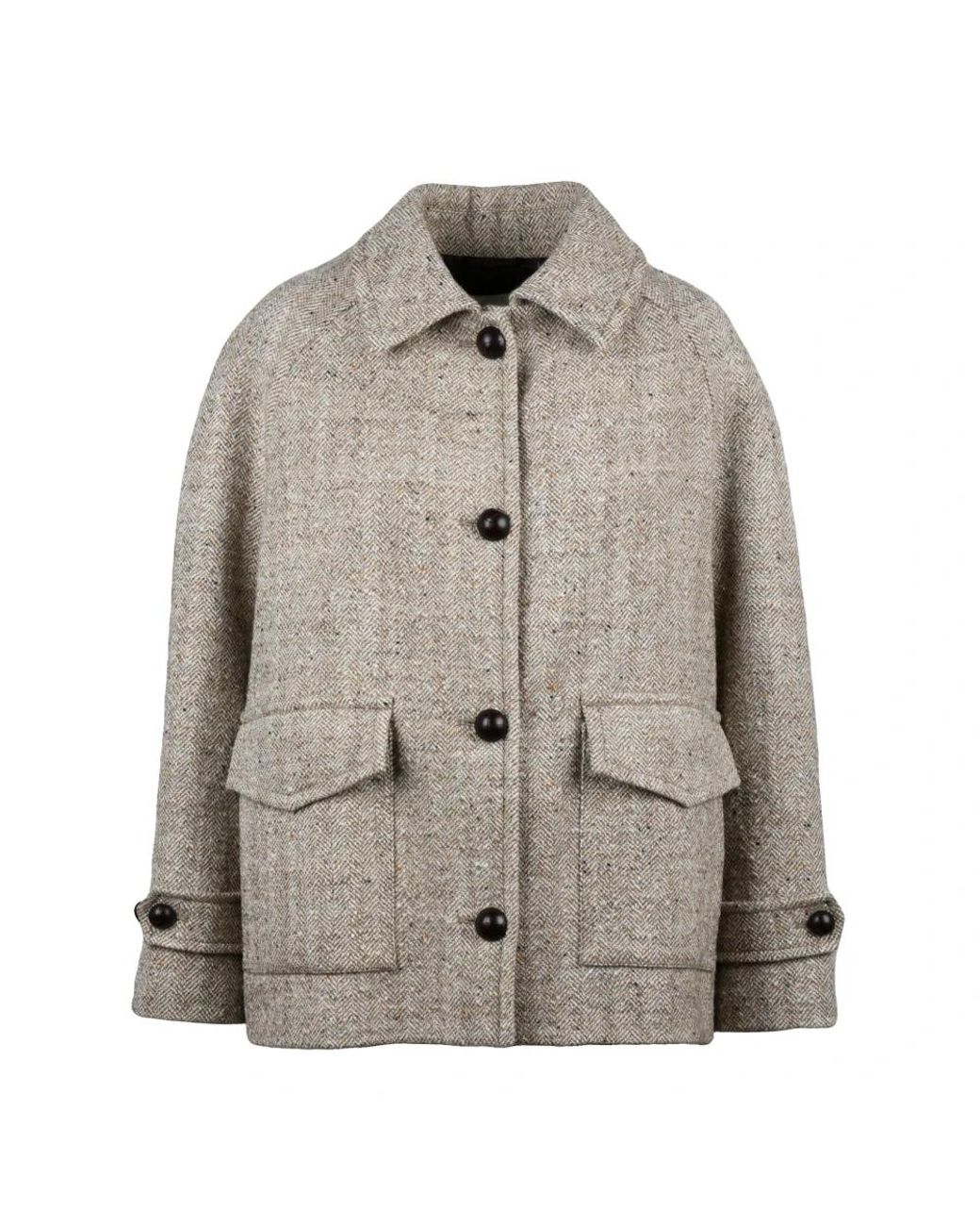 Circolo 1901 Gray Tweed Jackets