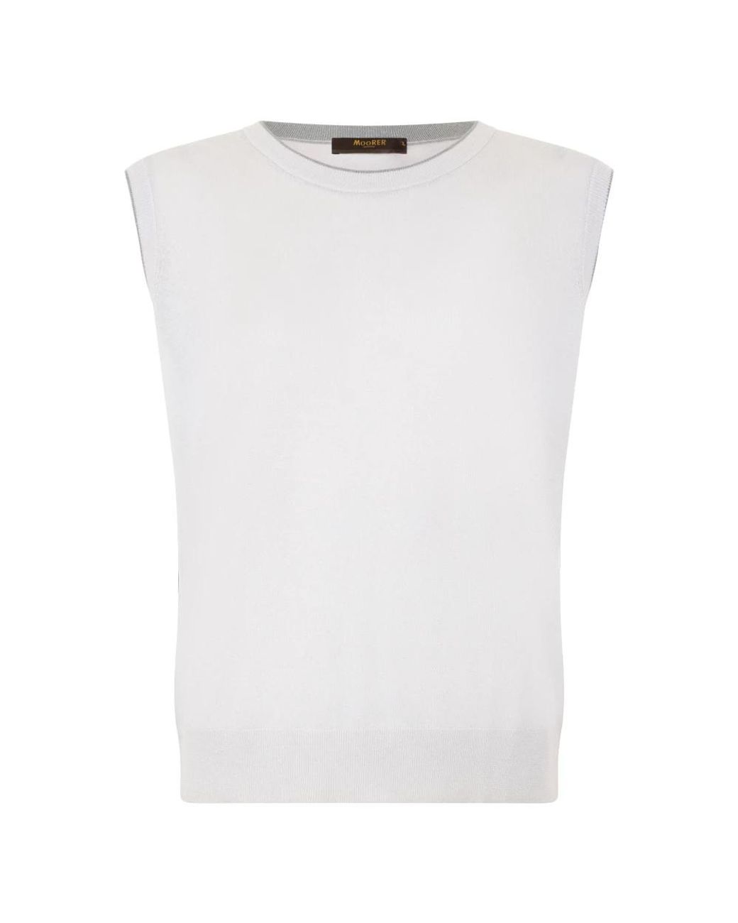 Moorer White Round-Neck Knitwear