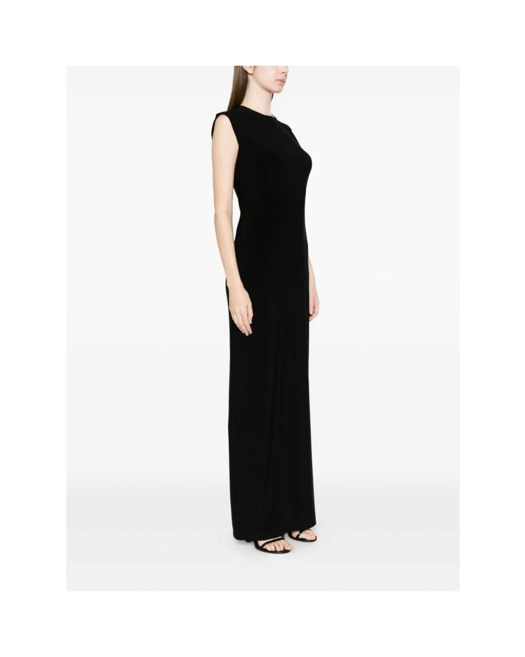 Norma Kamali Black Ärmelloses Maxikleid
