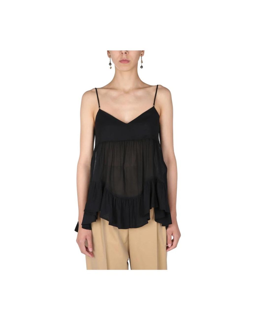 Sleeveless Tops McQueen de color Black