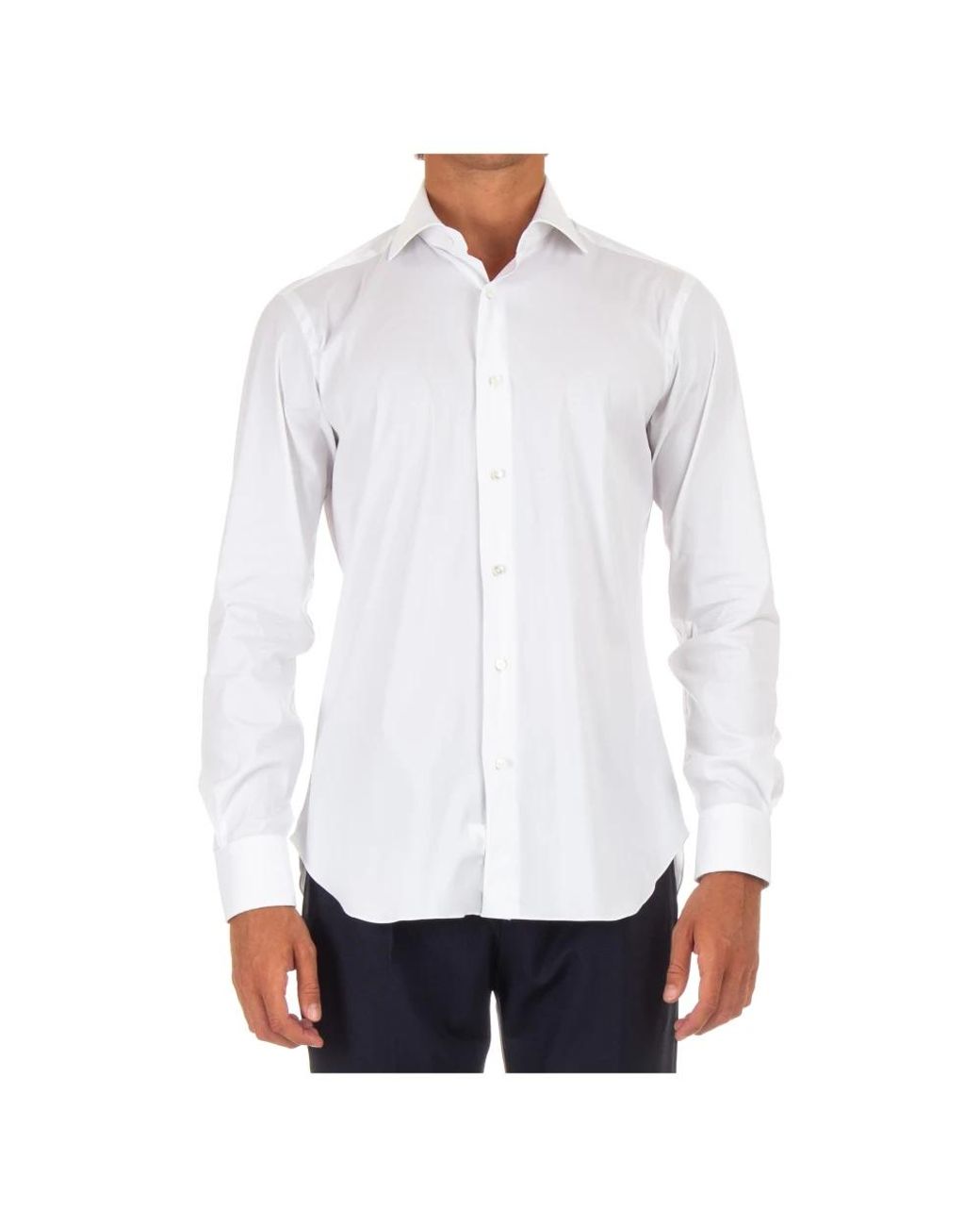 Barba Napoli White Formal Shirts for men