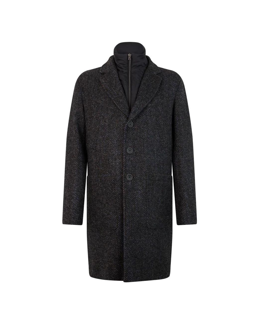 Herno Black Single-Breasted Coats for men