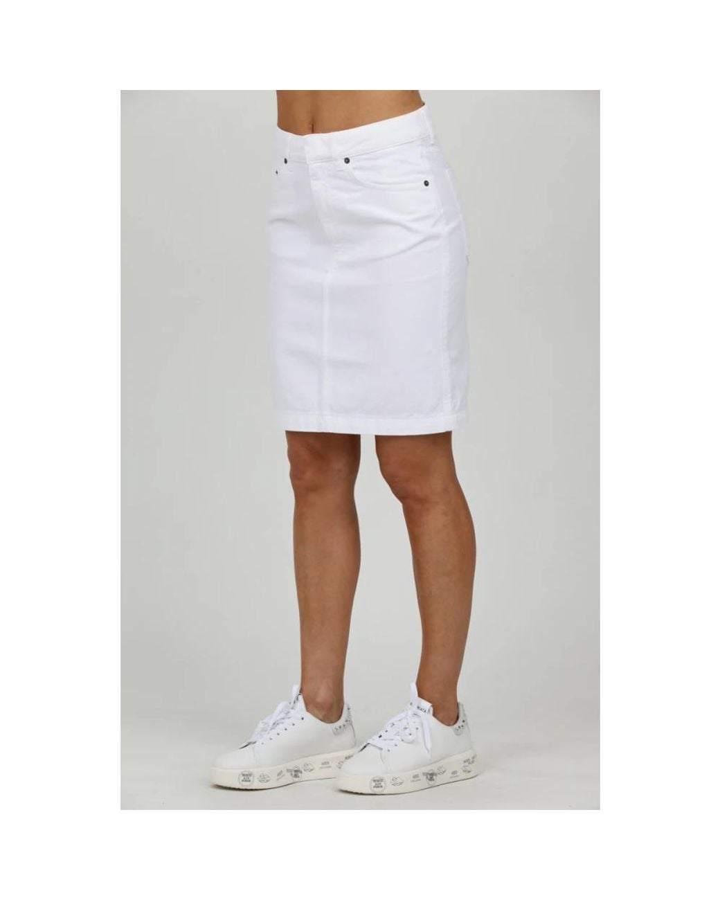 Dondup White Short Skirts