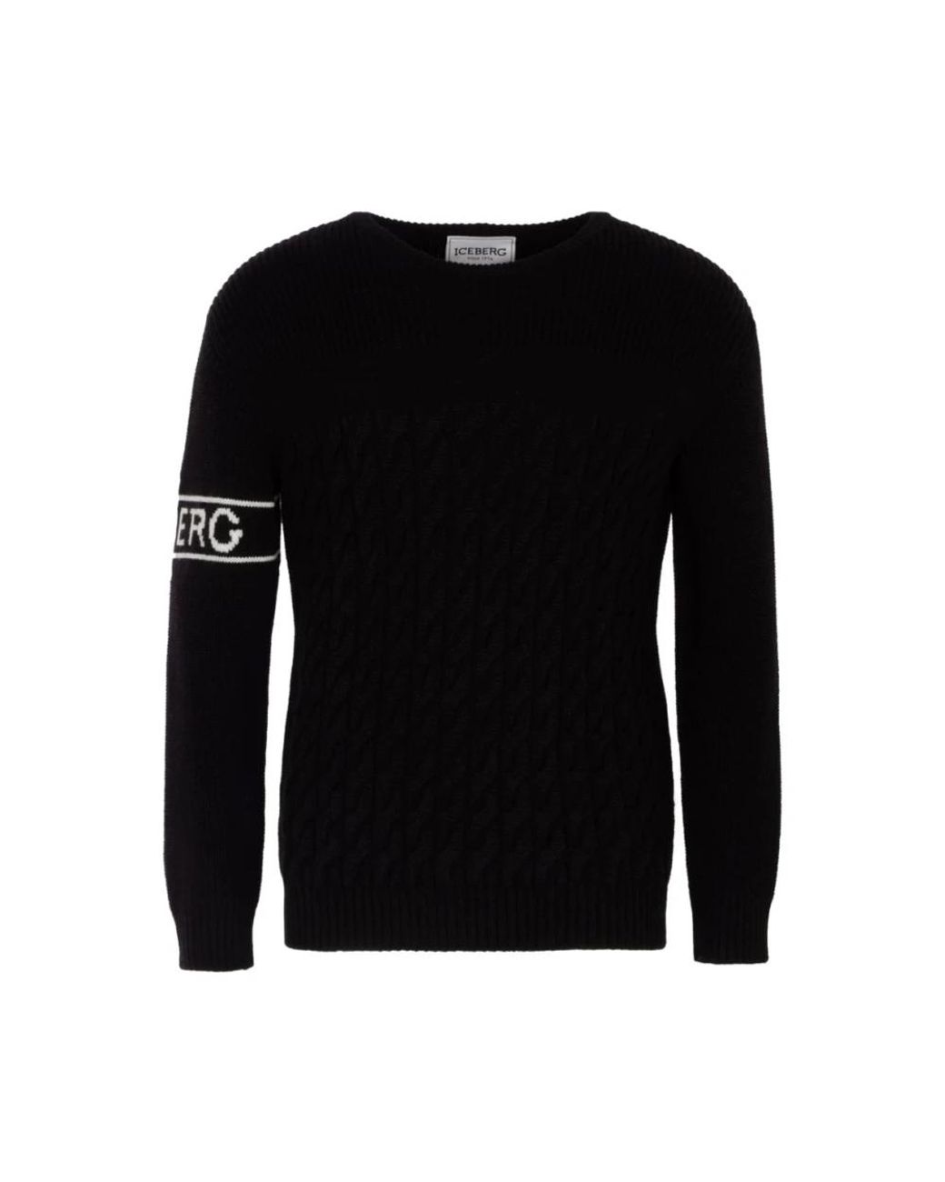 Iceberg Black Round-Neck Knitwear for men