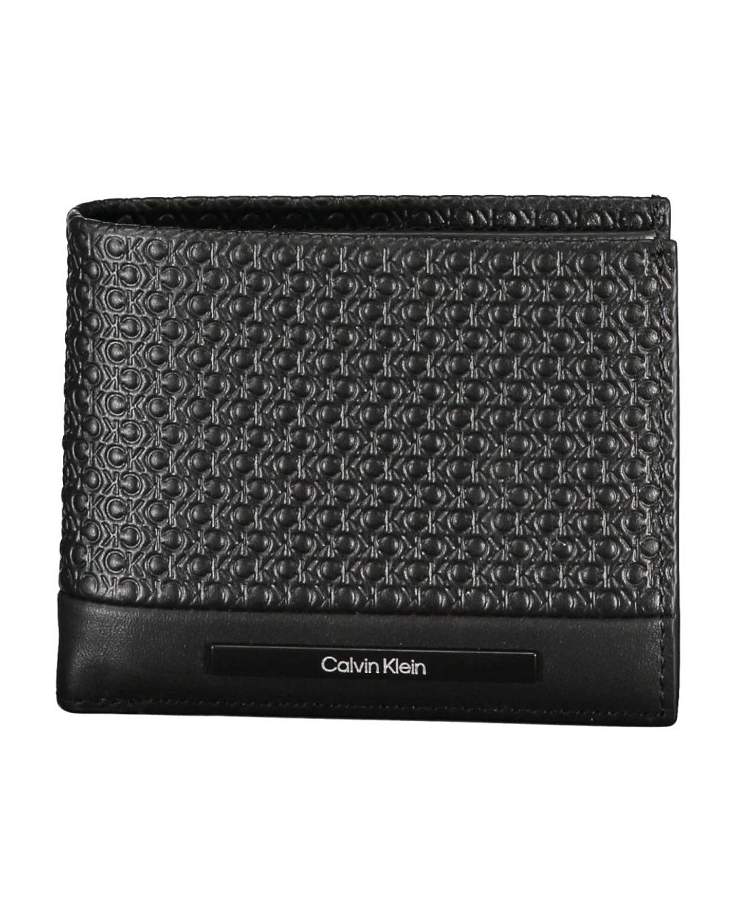 Calvin Klein Accessoires ,Zwart Portemonnee Zwart Contrast Logo in het Black voor heren