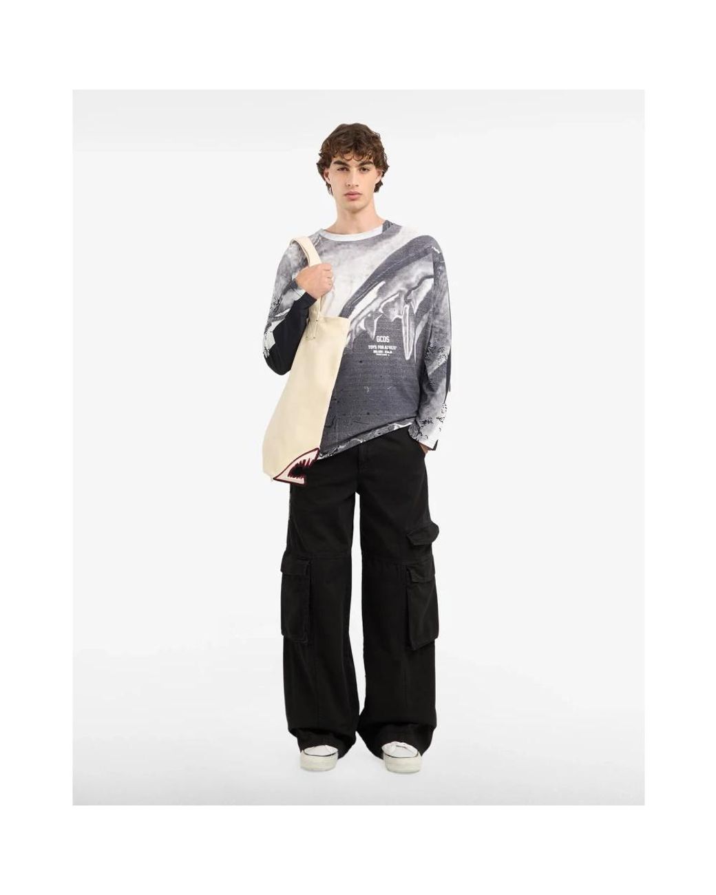 Gcds Gray Long Sleeve T-Shirts for men