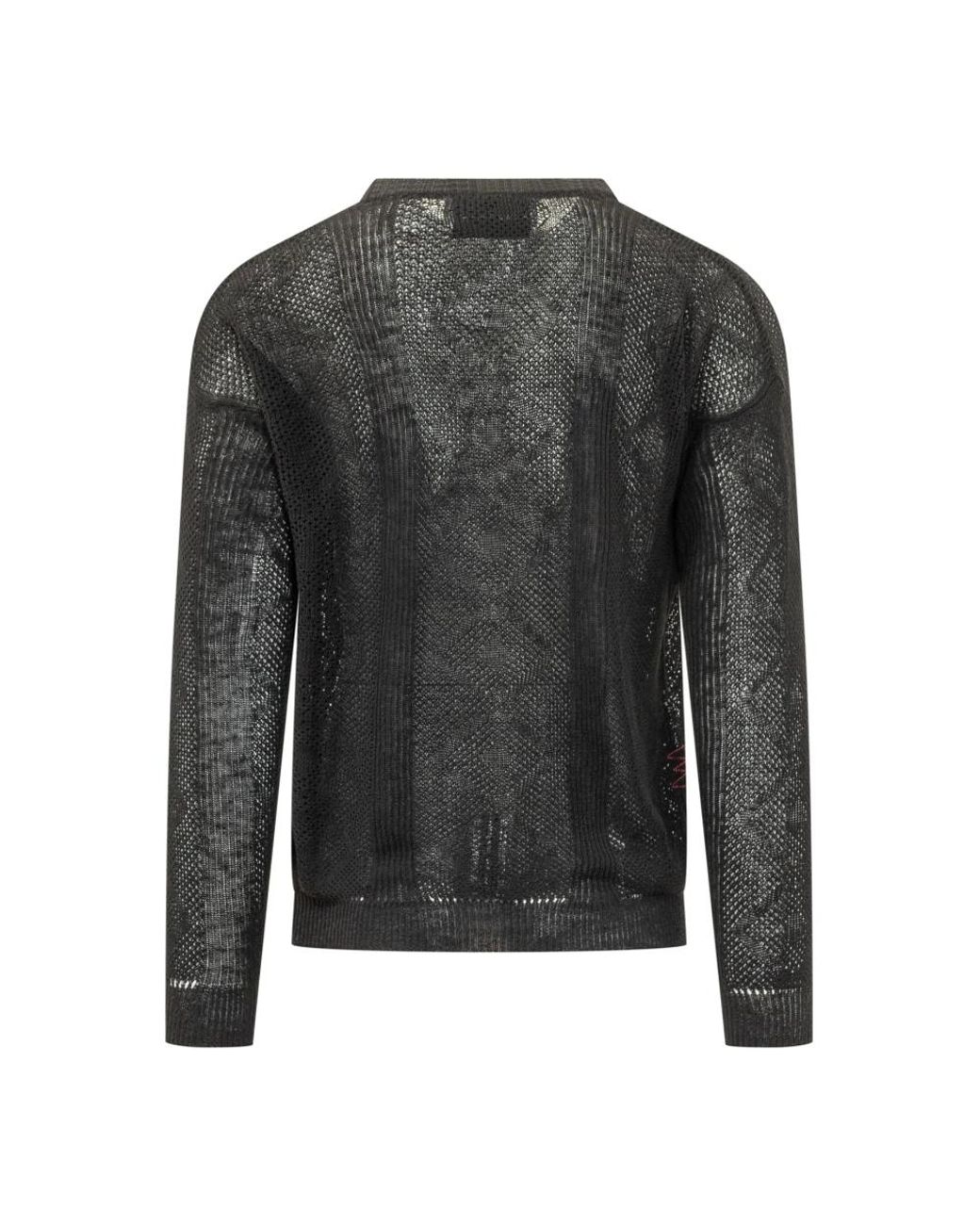 Amaranto Gray Round-Neck Knitwear for men