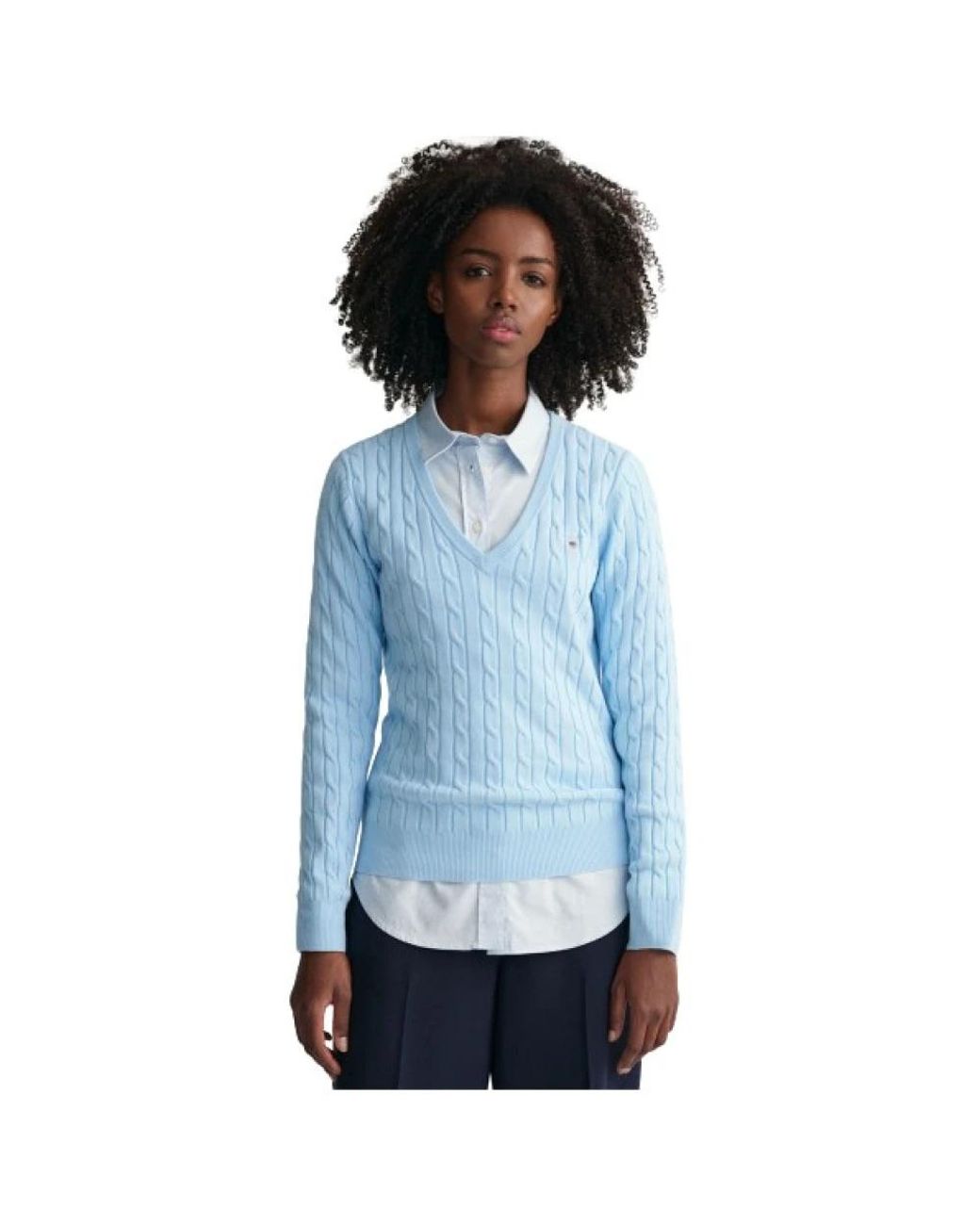 Gant Blue V-Neck Knitwear