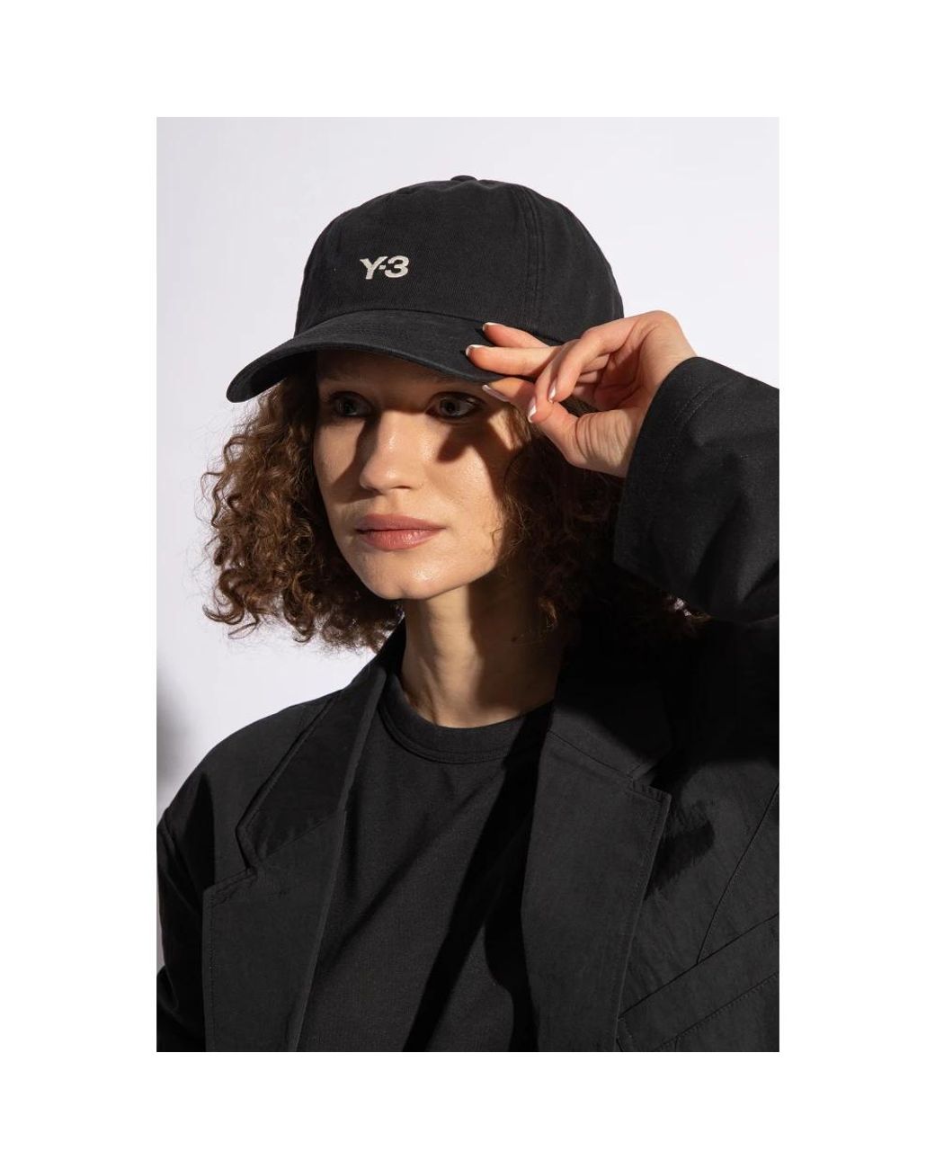 Y-3 Black Baseballkappe mit logo
