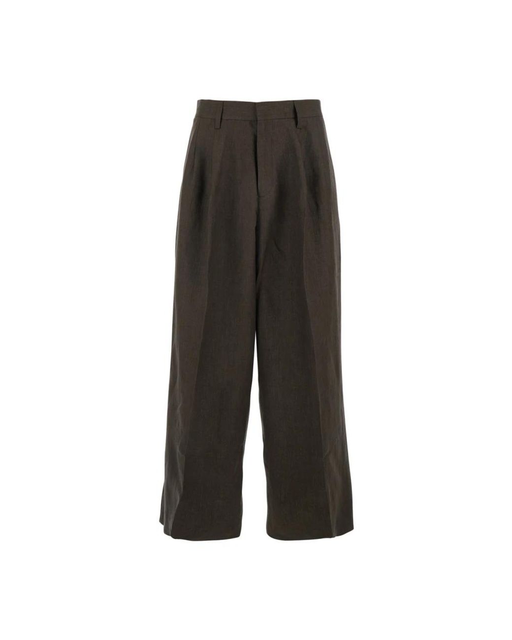 ERL Broeken ,Bruin ,Leer Pleated Suit Broeken in het Black voor heren