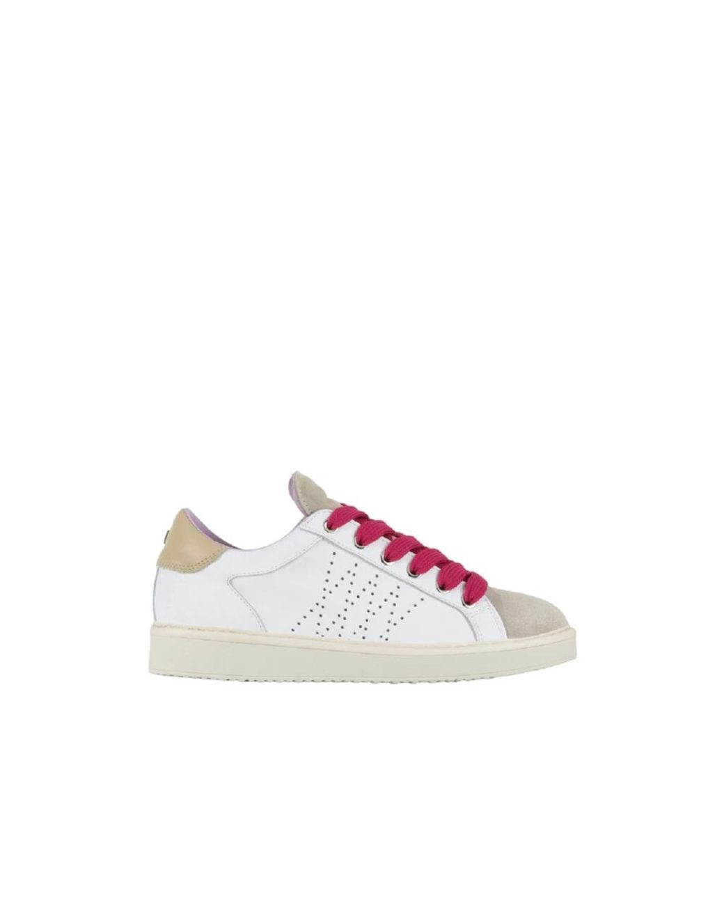 Pànchic Schoenen ,Wit ,Leer Lace-Up Sneakers in het Pink