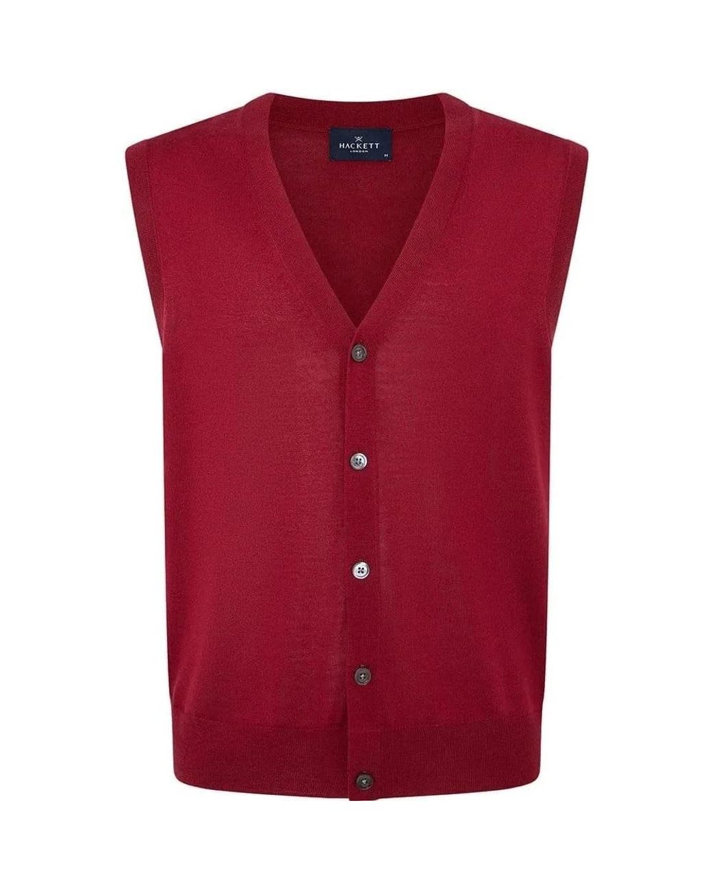 Hackett Merinowollen Vest in het Red voor heren
