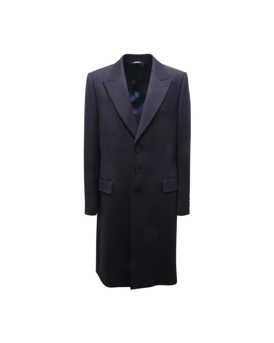 Dolce & Gabbana Blue Single-Breasted Coats for men