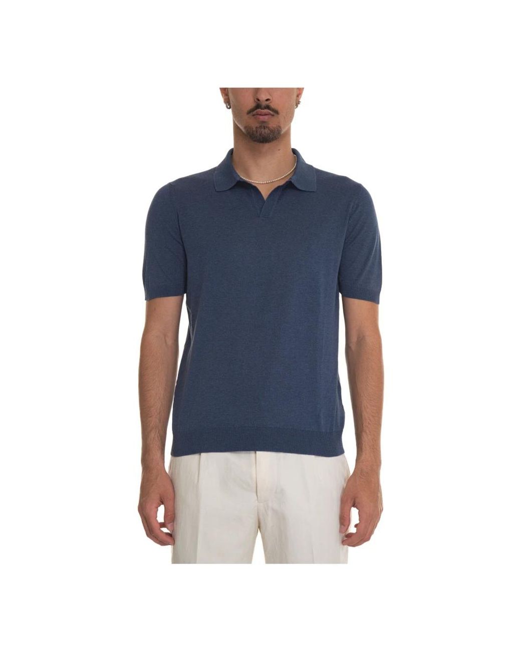 Gran Sasso Blue Polo Shirts for men