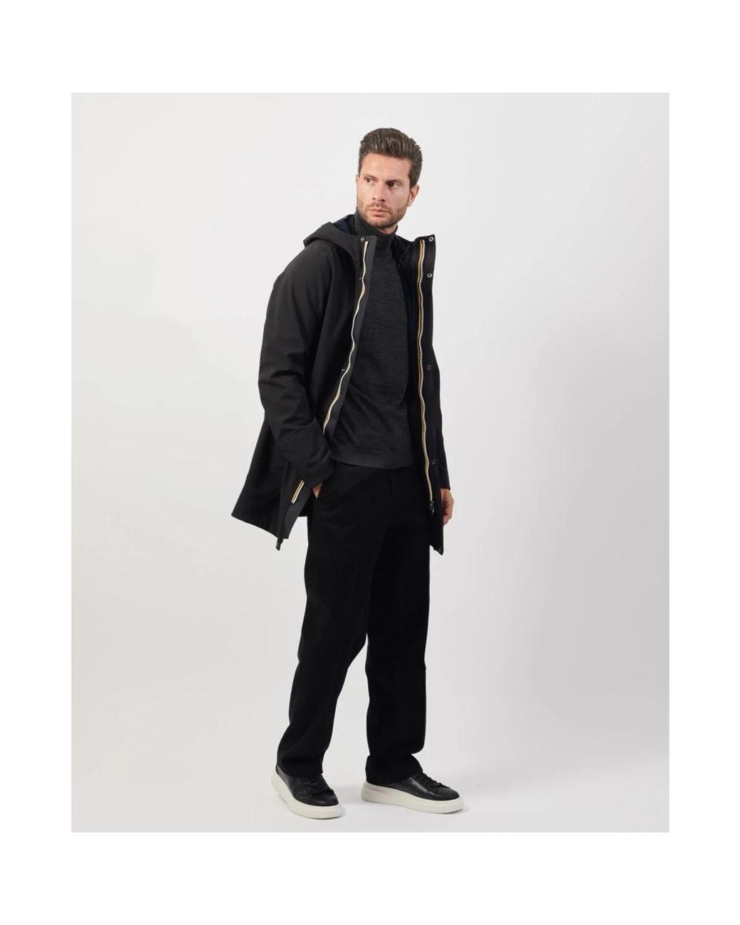 K-Way Black Rain Jackets for men