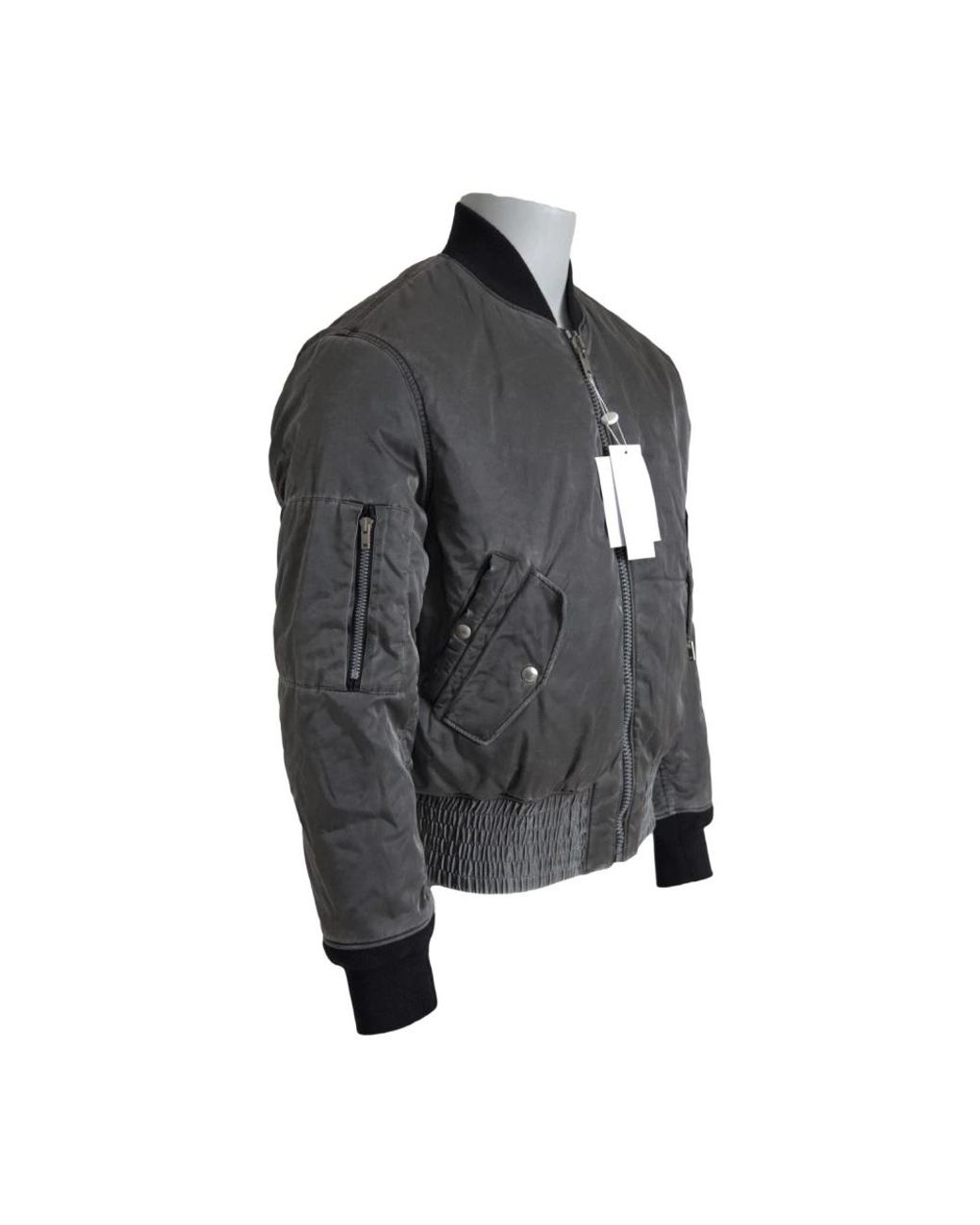 MM6 by Maison Margiela Gray Bomber Jackets for men
